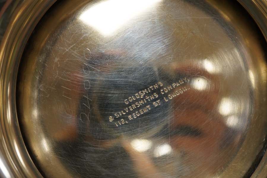 A late Victorian silver presentation rose bowl, height 16.4cm., weight approx. 23.84ozt